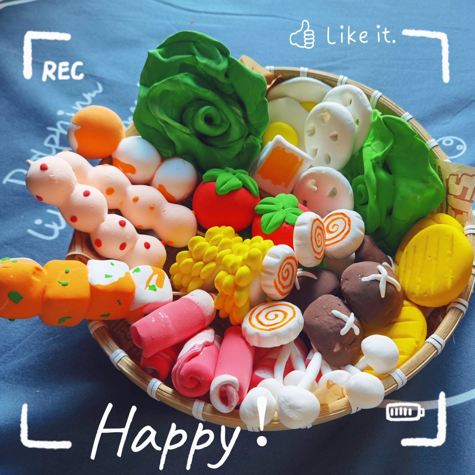 幼儿园黏土火锅食材手工