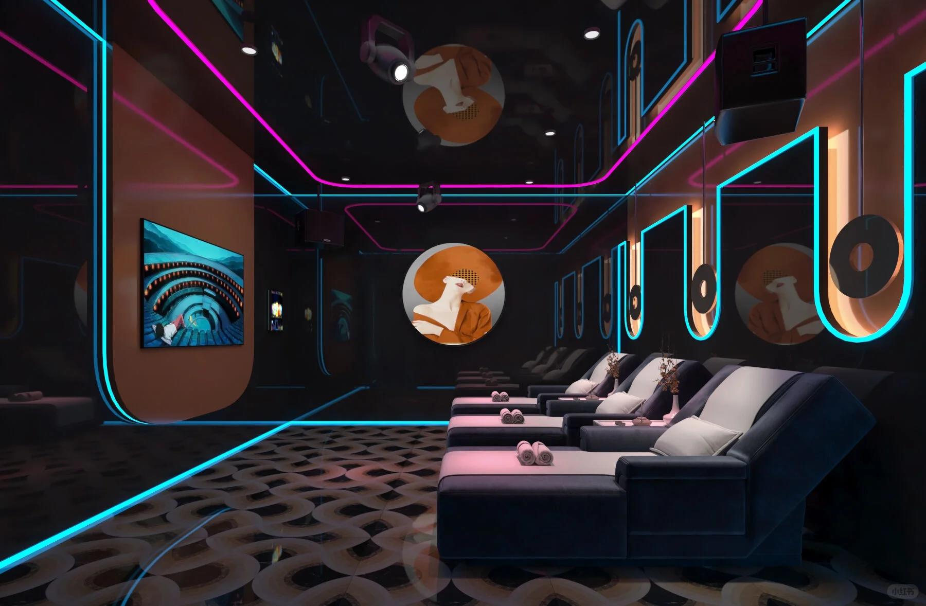 沐浴k歌足浴店设计分享 融入足浴k歌的足浴店设计 增加了趣味性 娱乐