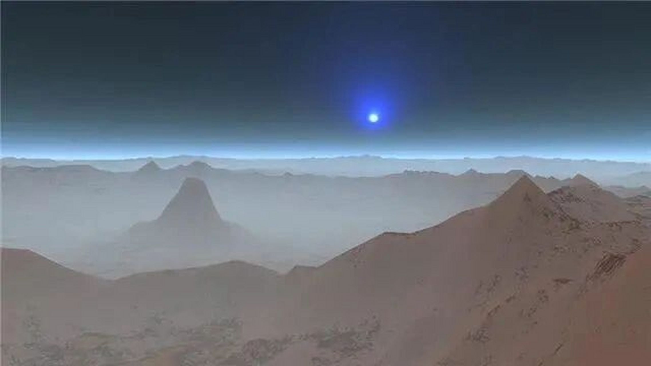 火星上看太阳为什么是蓝色的 火星大气稀薄,空气中95%都是二氧化碳,和