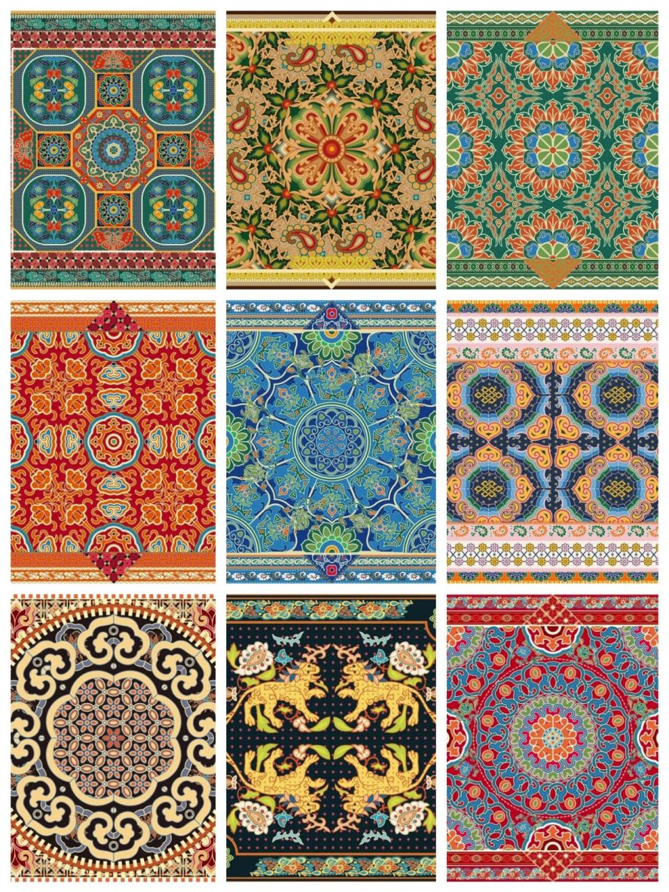 蒙古族图案纹样 大爱这一组图案,太美啦!