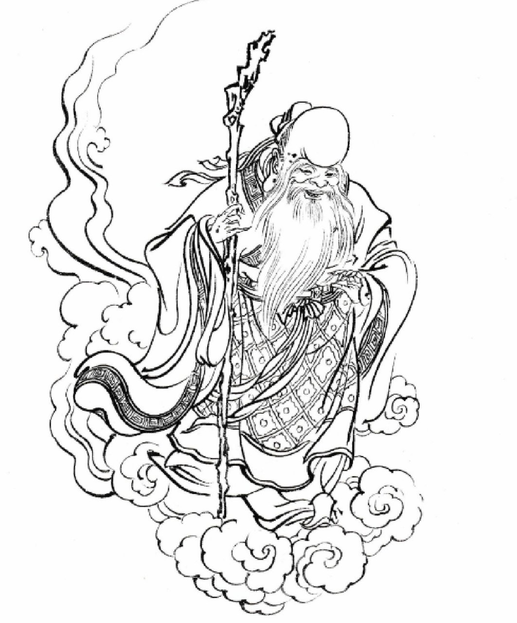仙翁又称南极真君,长生大帝,玉清真王,是古代汉族神话传说中的老寿星