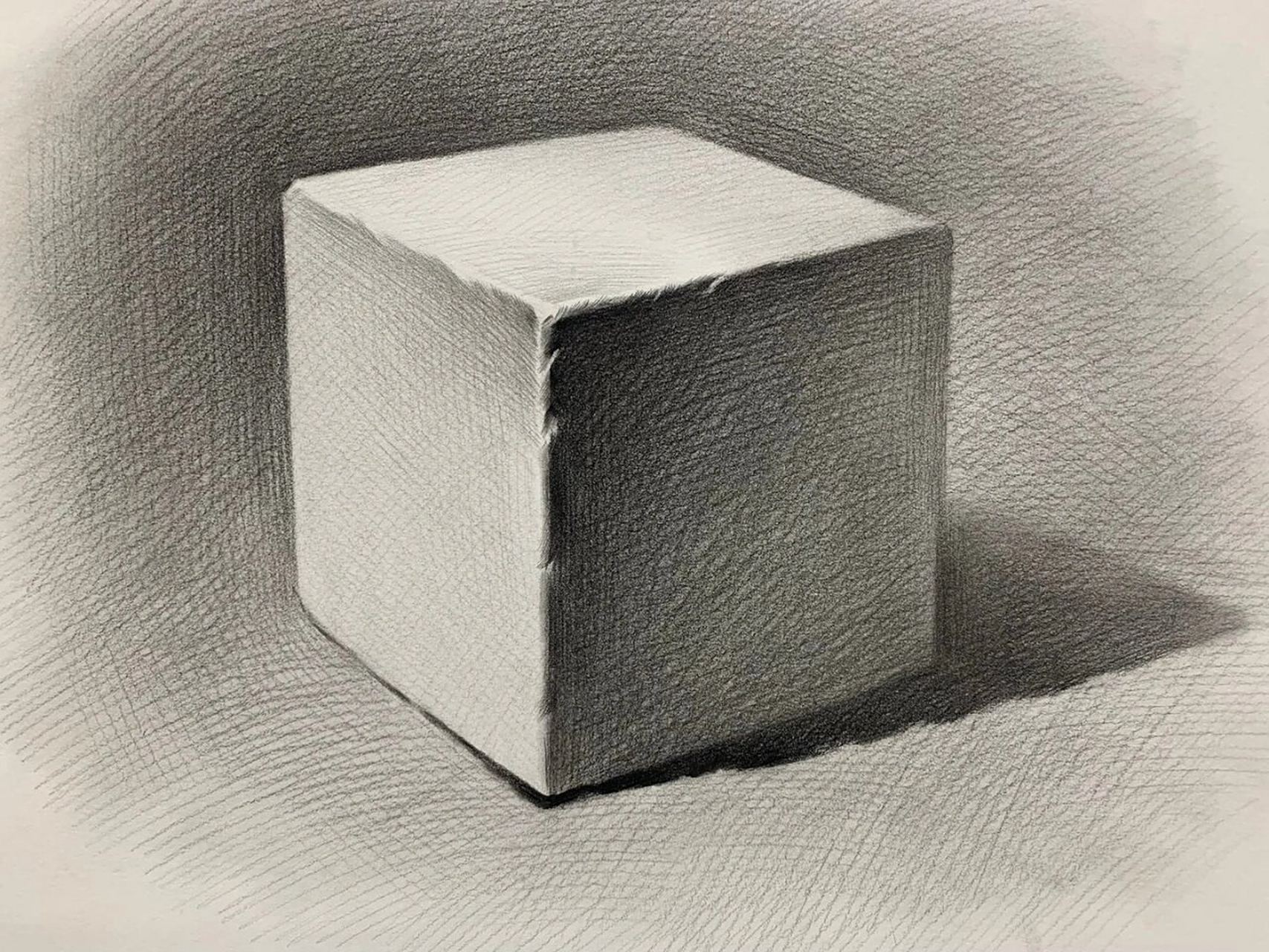 素描入门正方体 素描入门几何体正方体的画法步骤分享给大家!
