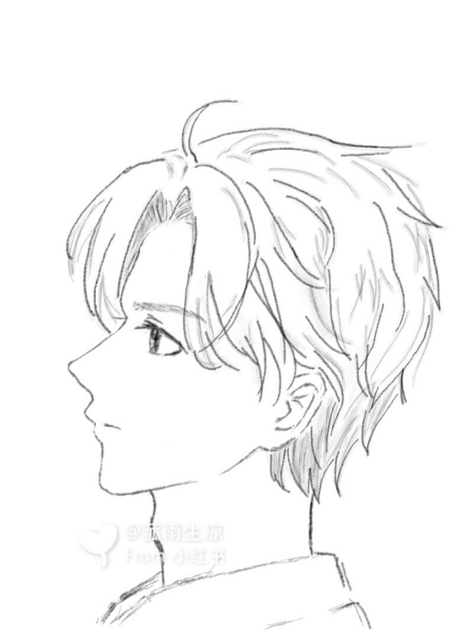 教你如何画漫画侧脸(步骤倒放) 额.终于更新了!