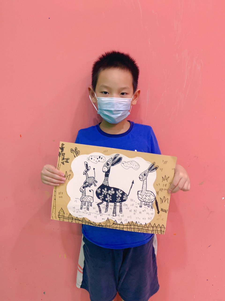 可爱的小毛驴 线描儿童画 1,在课程中,通过可爱的小毛驴进行创作,欣赏