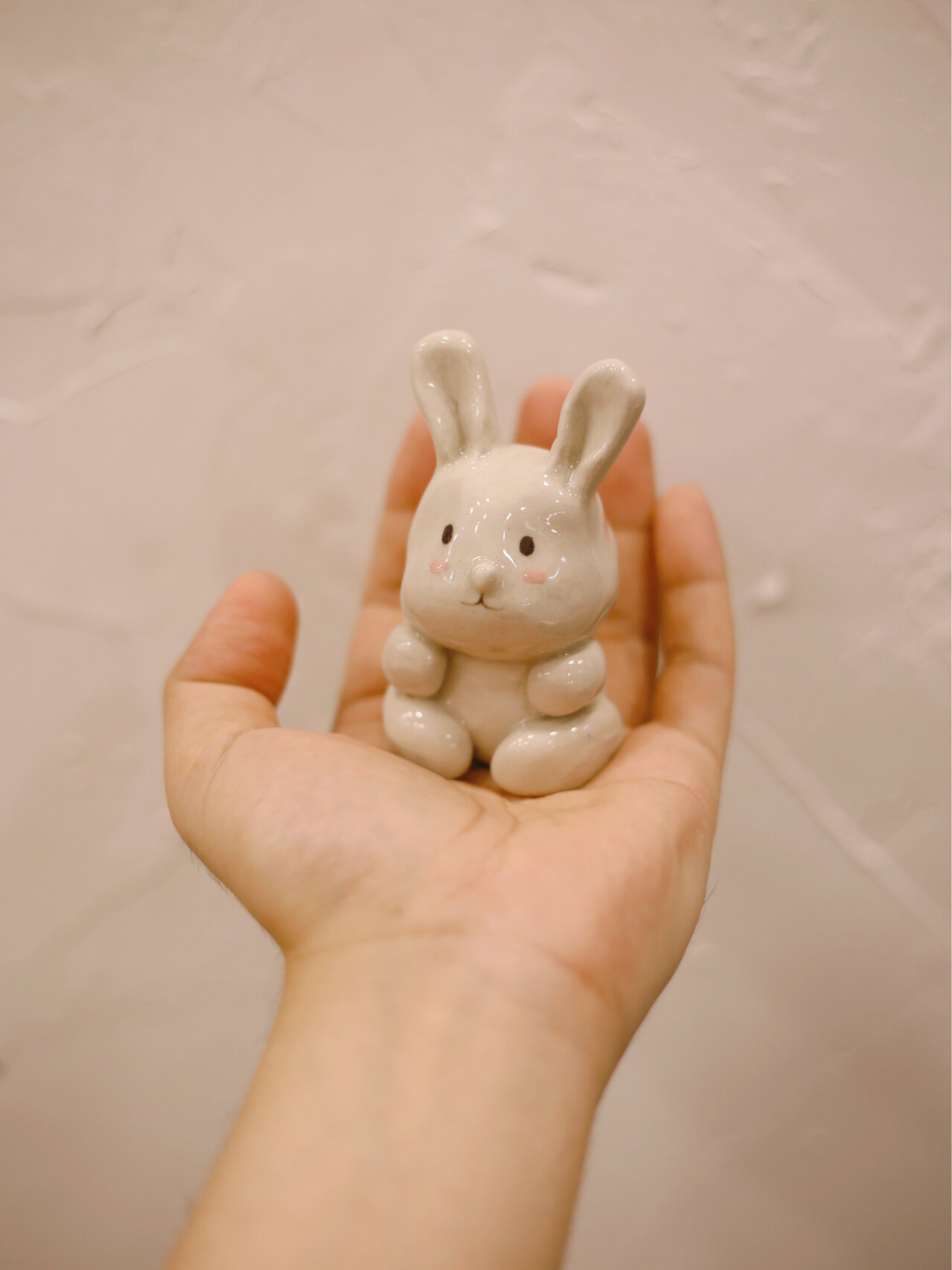 陶艺泥塑|呆萌兔兔子92