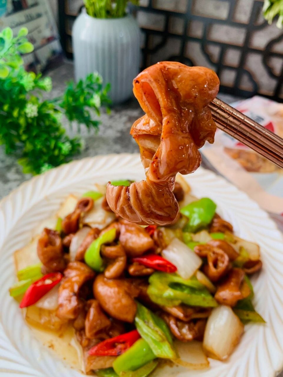 家庭版爆炒肥肠|好吃又下饭 洋葱,肥肠,再加上青椒09和红椒9215