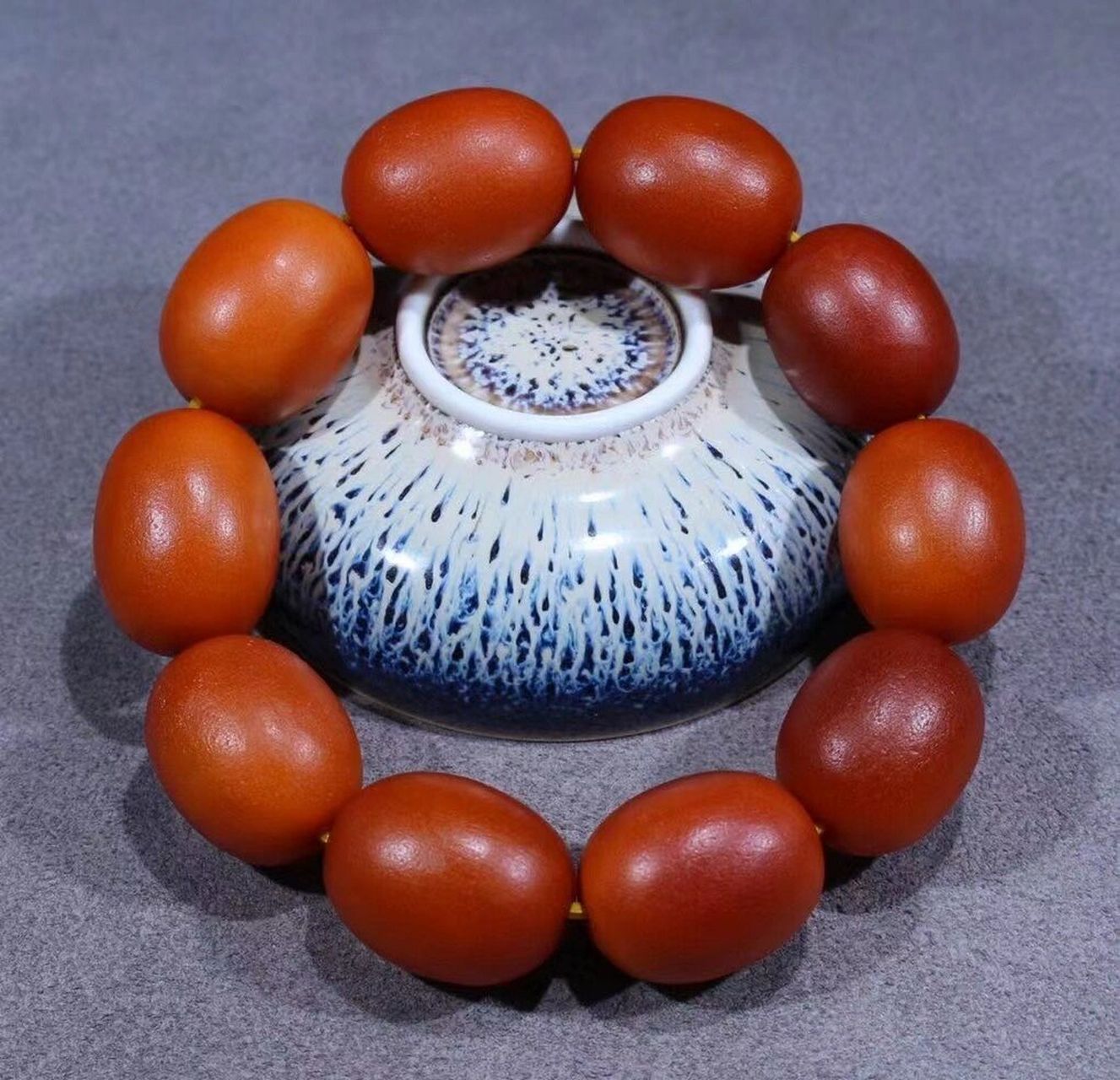 结缘价:118/克天然古董老蜜蜡枣珠手串,皮质油润,包浆氧化厚实,蜡好