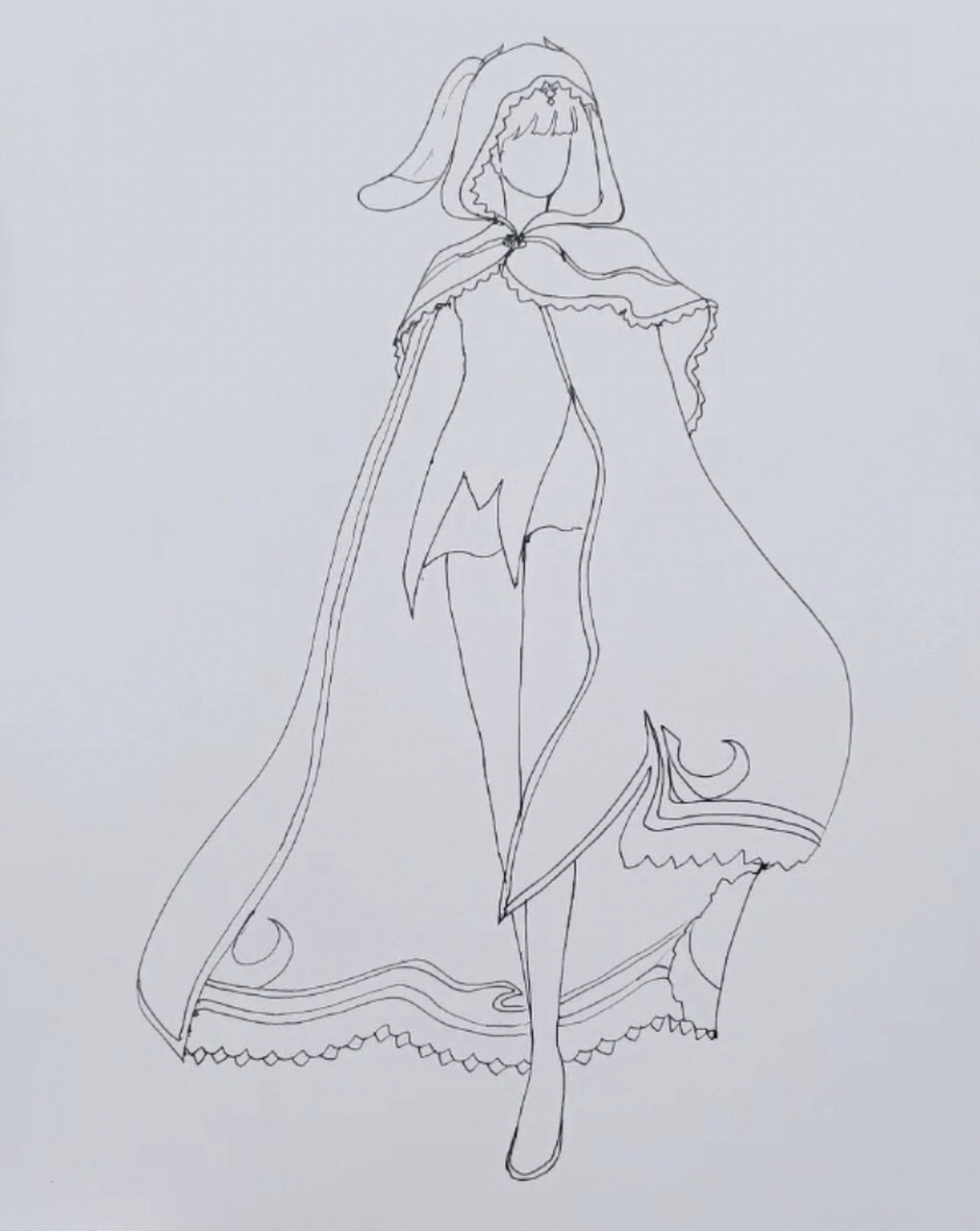 小舞斗篷绘画过程