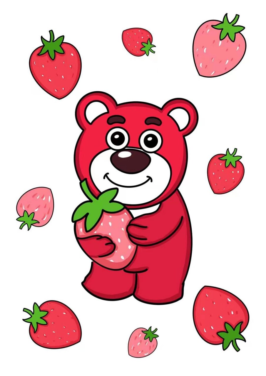 草莓熊简笔画教程 一学就会的草莓熊简笔画教程,儿童草莓熊创意画