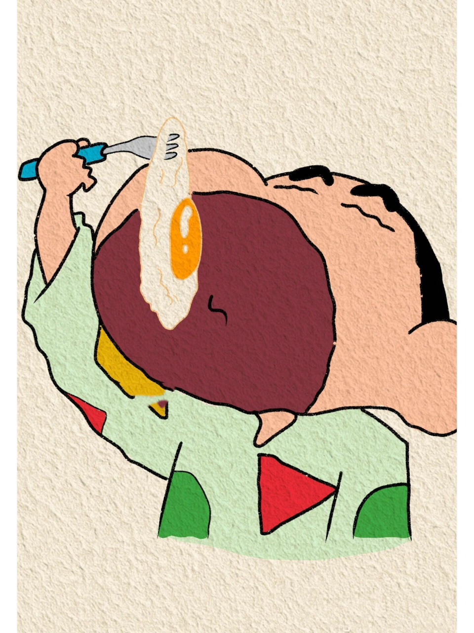 每天都要补充蛋白质哦-蜡笔小新简笔画 超级喜欢蜡笔小新的这个睡衣