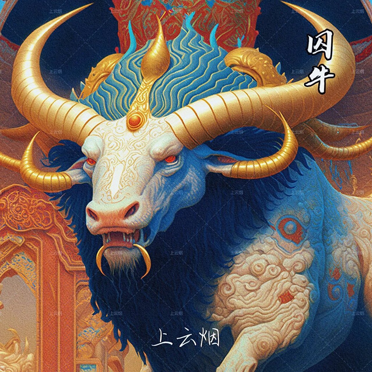 【ai绘画】龙生九子(上) 1囚牛,中国古代神话传说中的神兽,为鳞虫之长