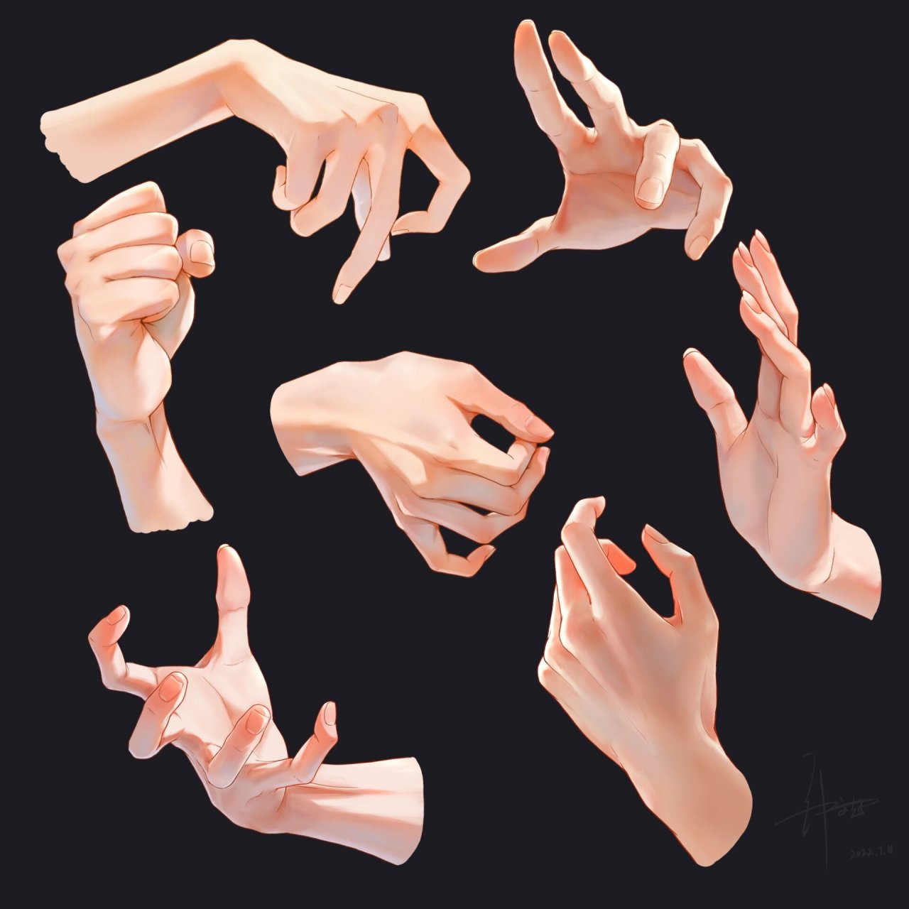 手势画法练习949494 绘画日常练习,宝子们一起加油