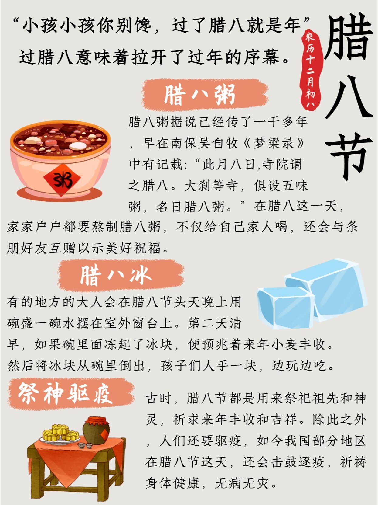 节日科普|腊八节知识学习小卡片