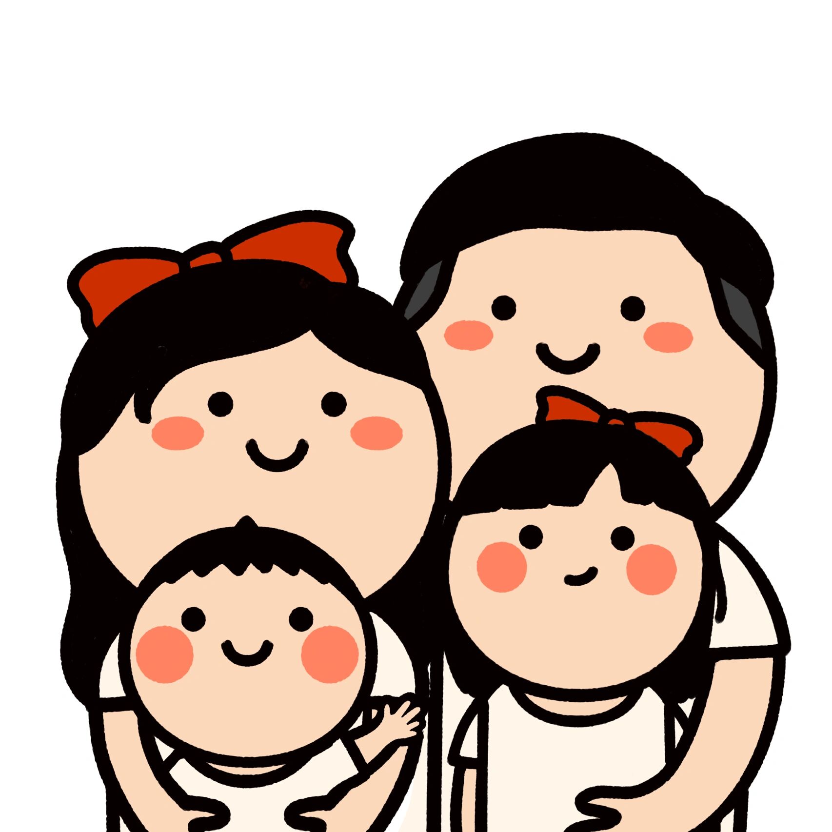 亲子头像:夏日的一家四口