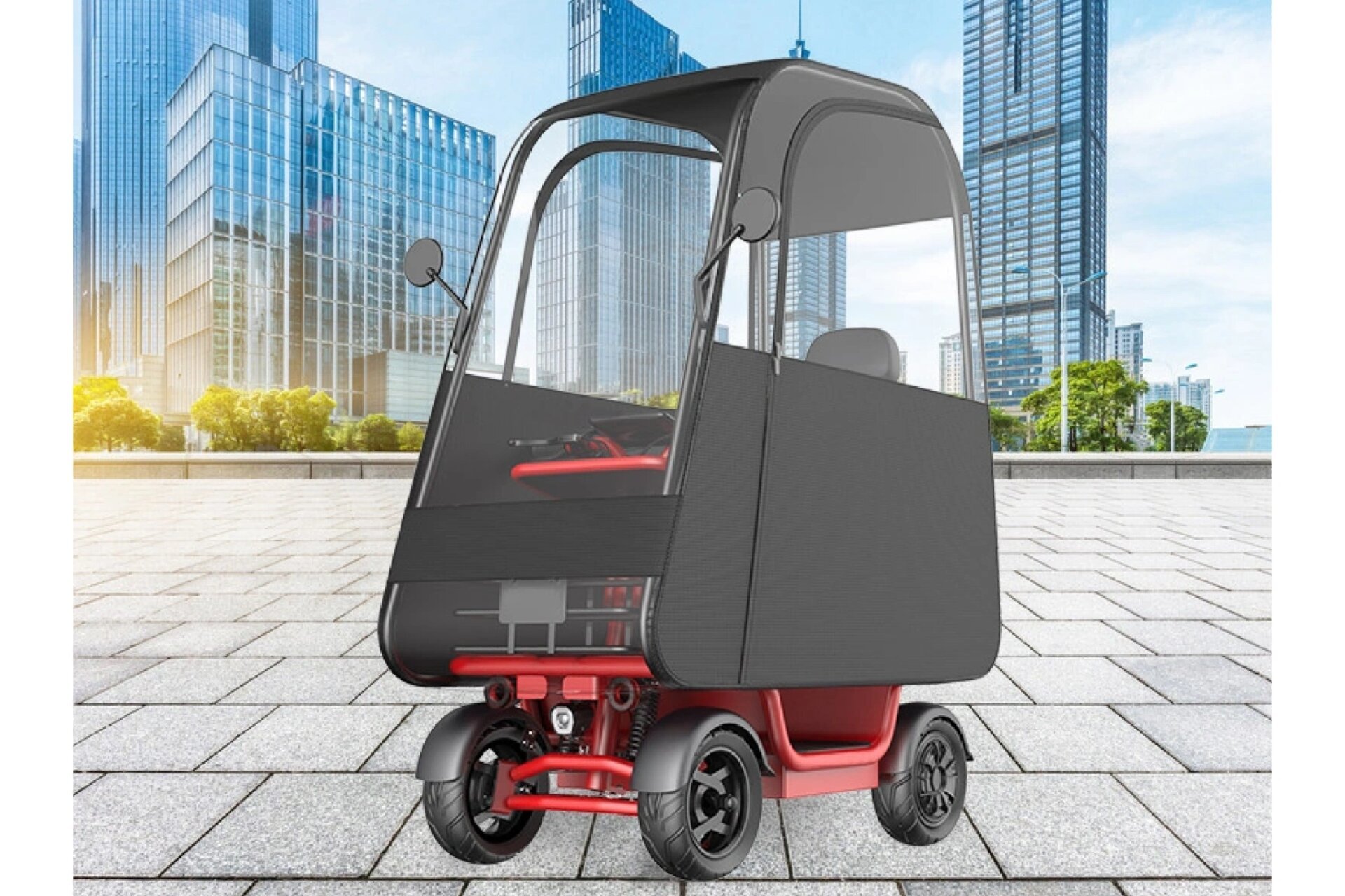 老年休闲代步车,高级带棚,防雨防晒 家里的老年人腿脚不好,出门不方便