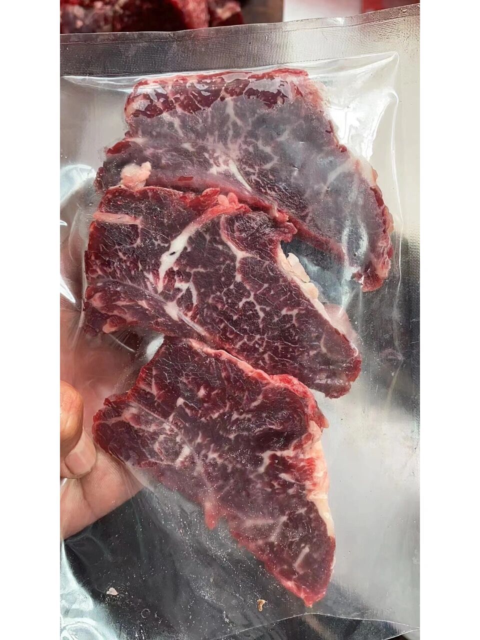 雪花牛肉,吊龙部位,靓!家养黄牛肉!