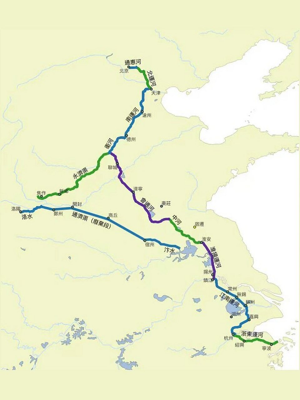 最全的大运河路线图 中国运河是世界上最古老,最长的人工运河,连接了