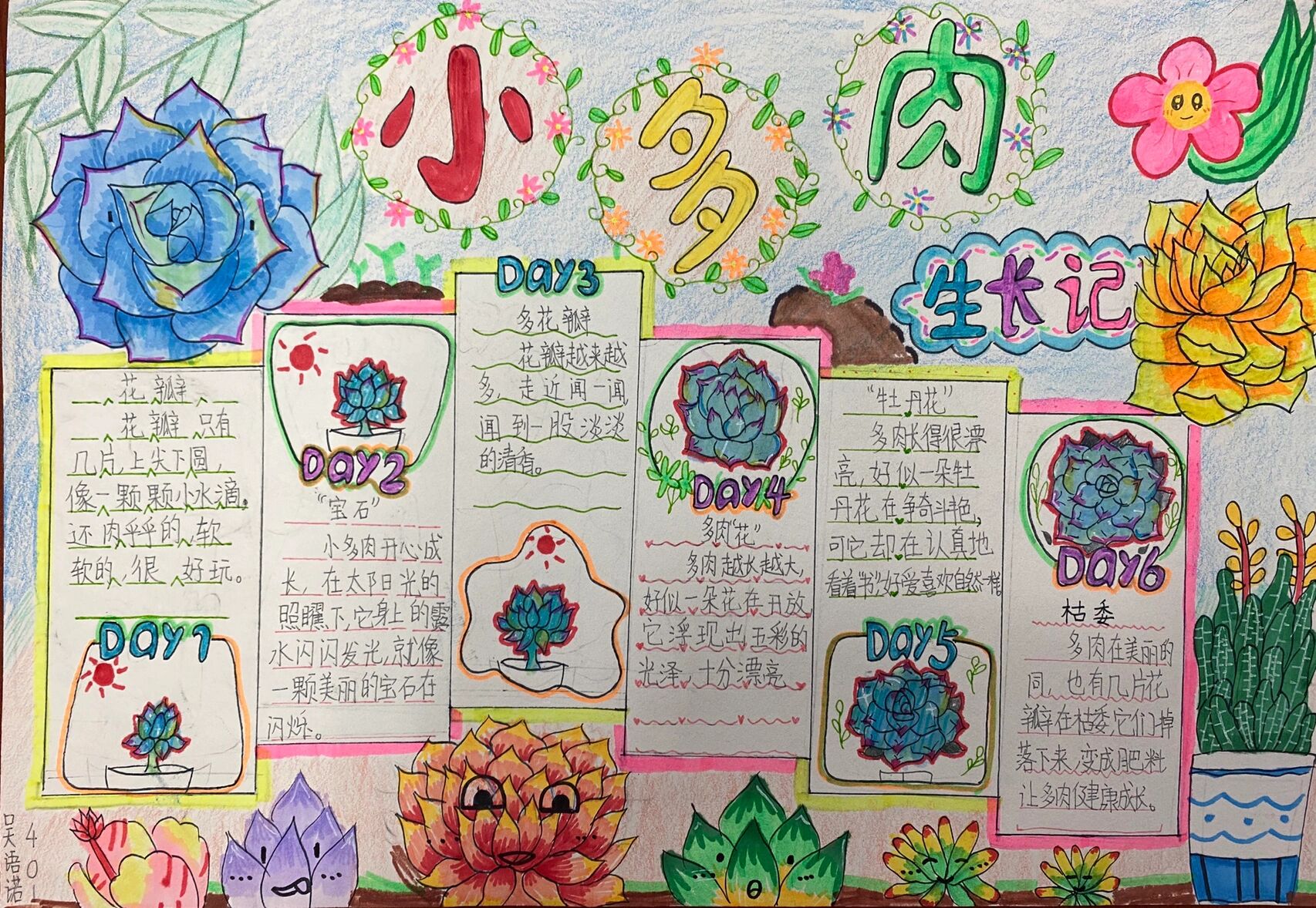 四上"观察日记"表格及学生手抄报