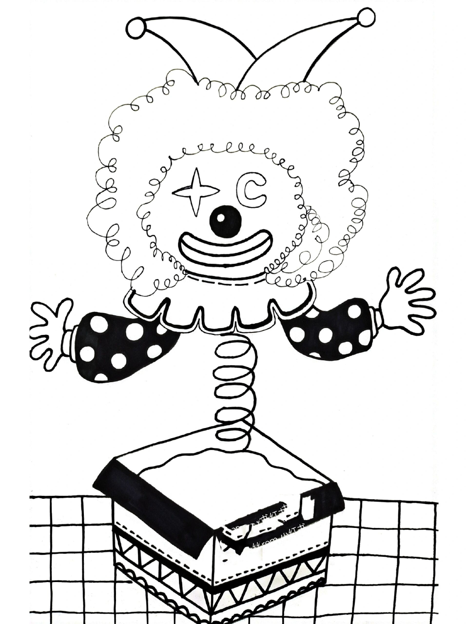 创意线描画96小丑   小丑