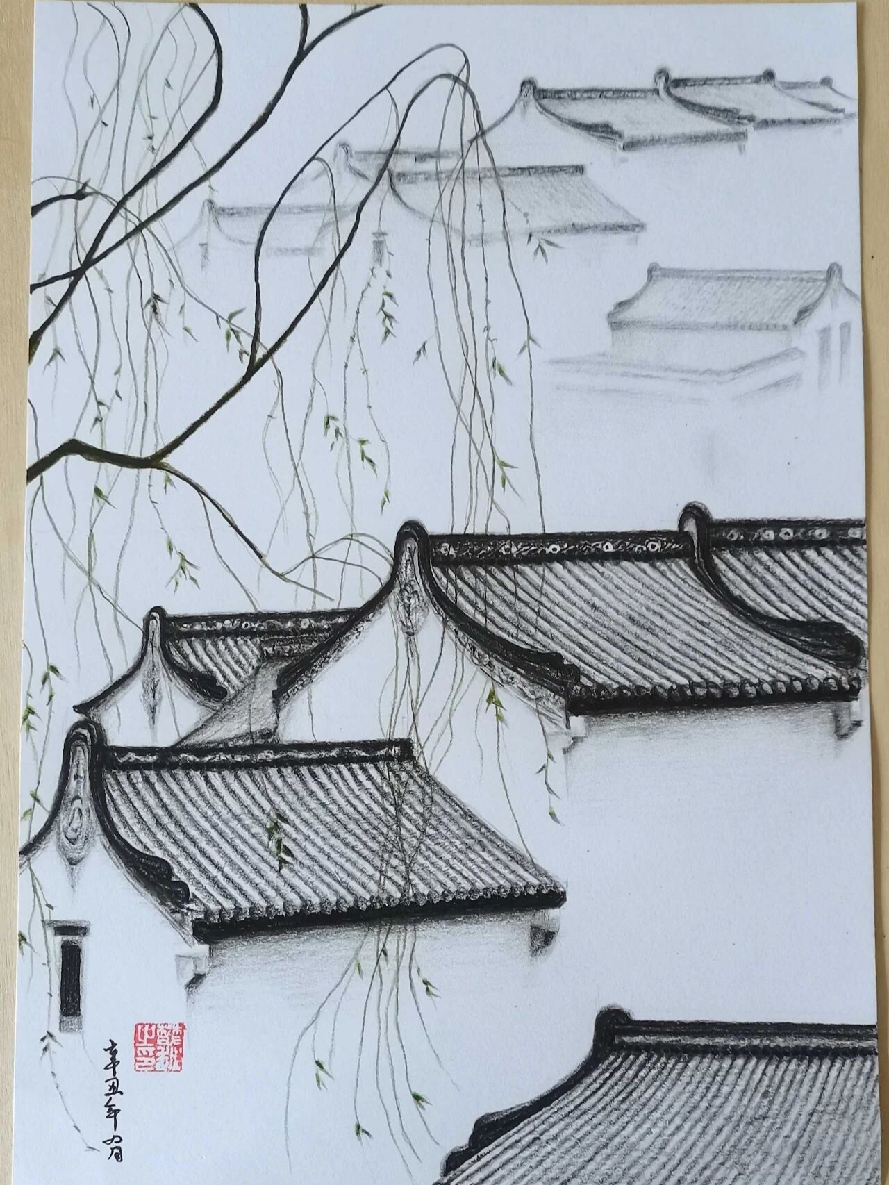 绘画爱好者 学彩铅画半年 40年前自学了一点素描