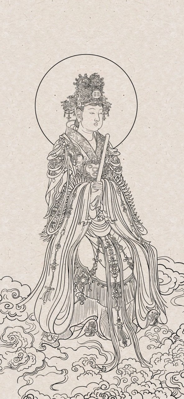 壁画临摹|永乐宫壁画|西王母 西王母,又称白玉龟台九灵太真金母元君