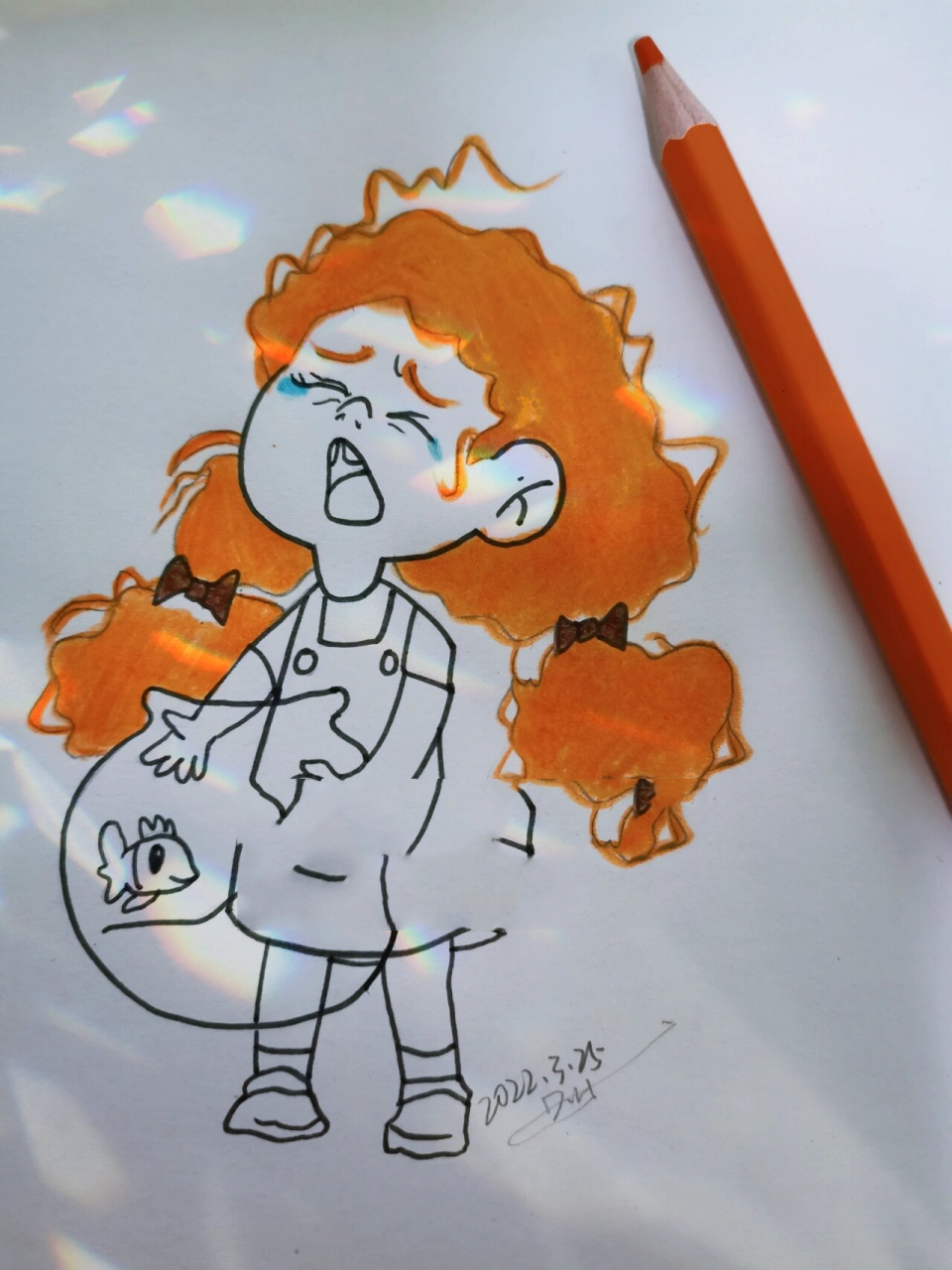 简笔画教程—爱哭的小女孩