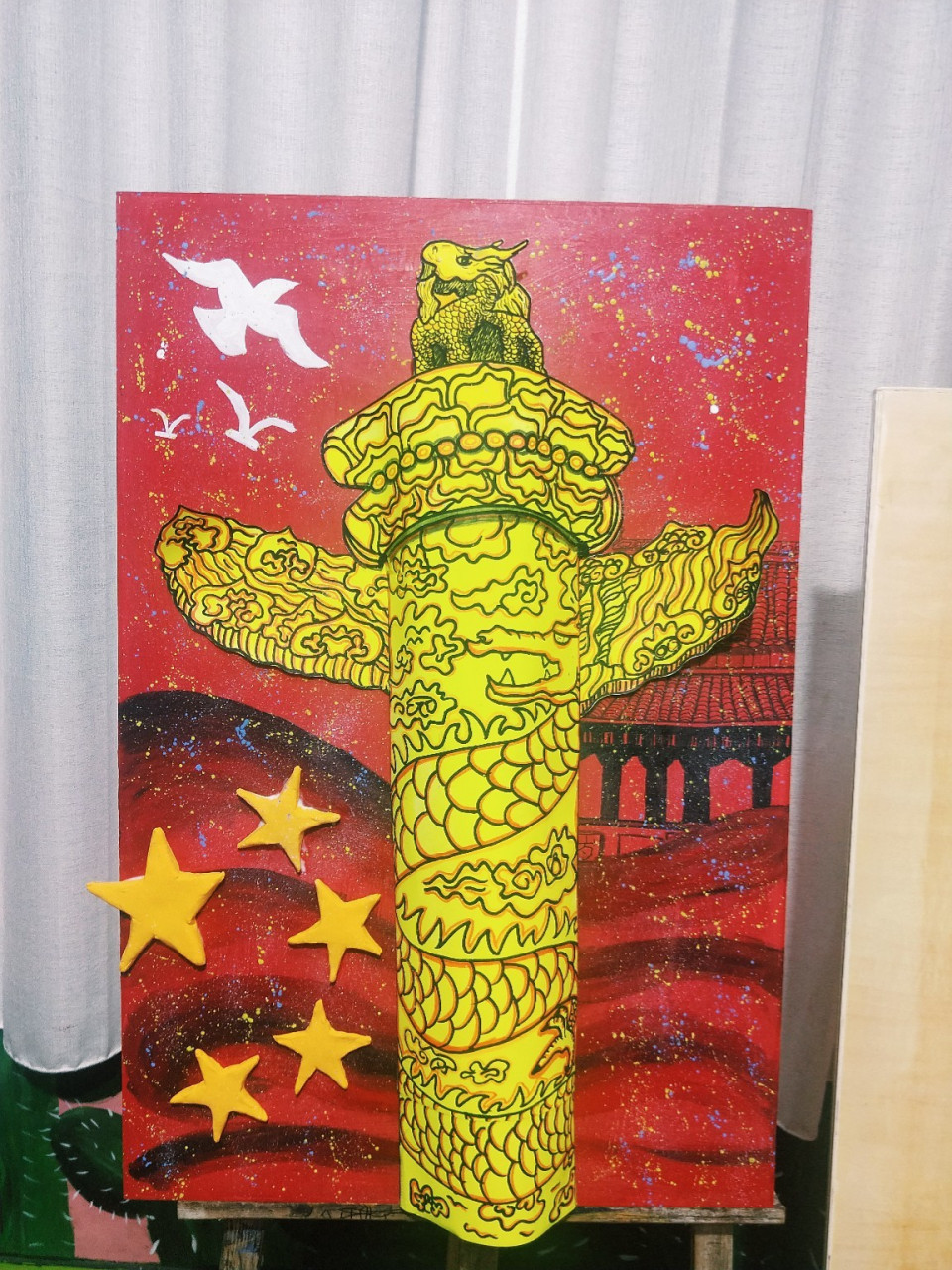 环创-国庆主题 天安门前有一对汉白玉的柱子,名字叫做华表.