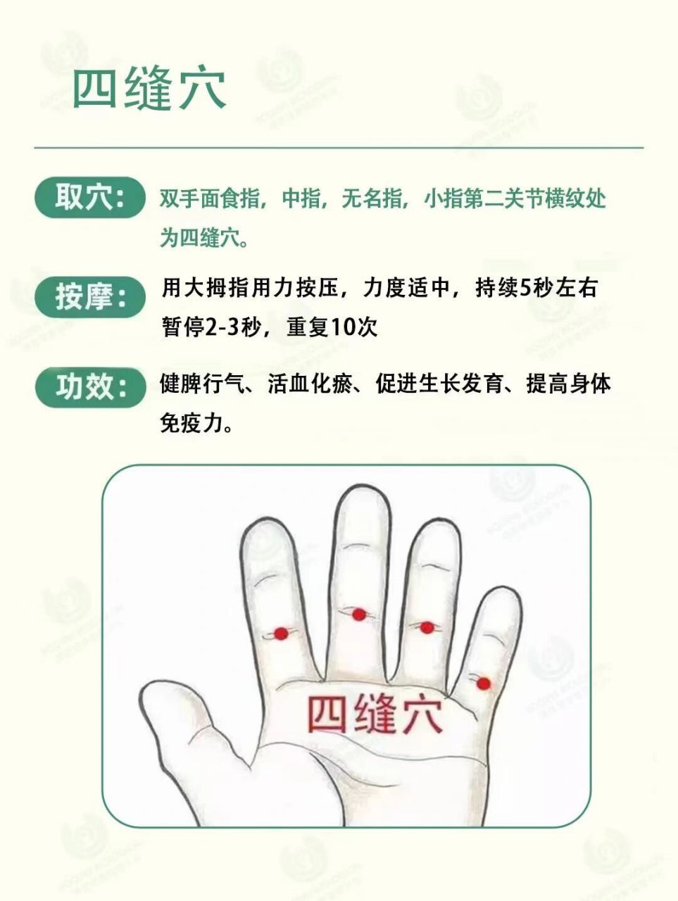 7815每日一穴 98四缝穴98 98 位置:双手面食指,中指,无名指