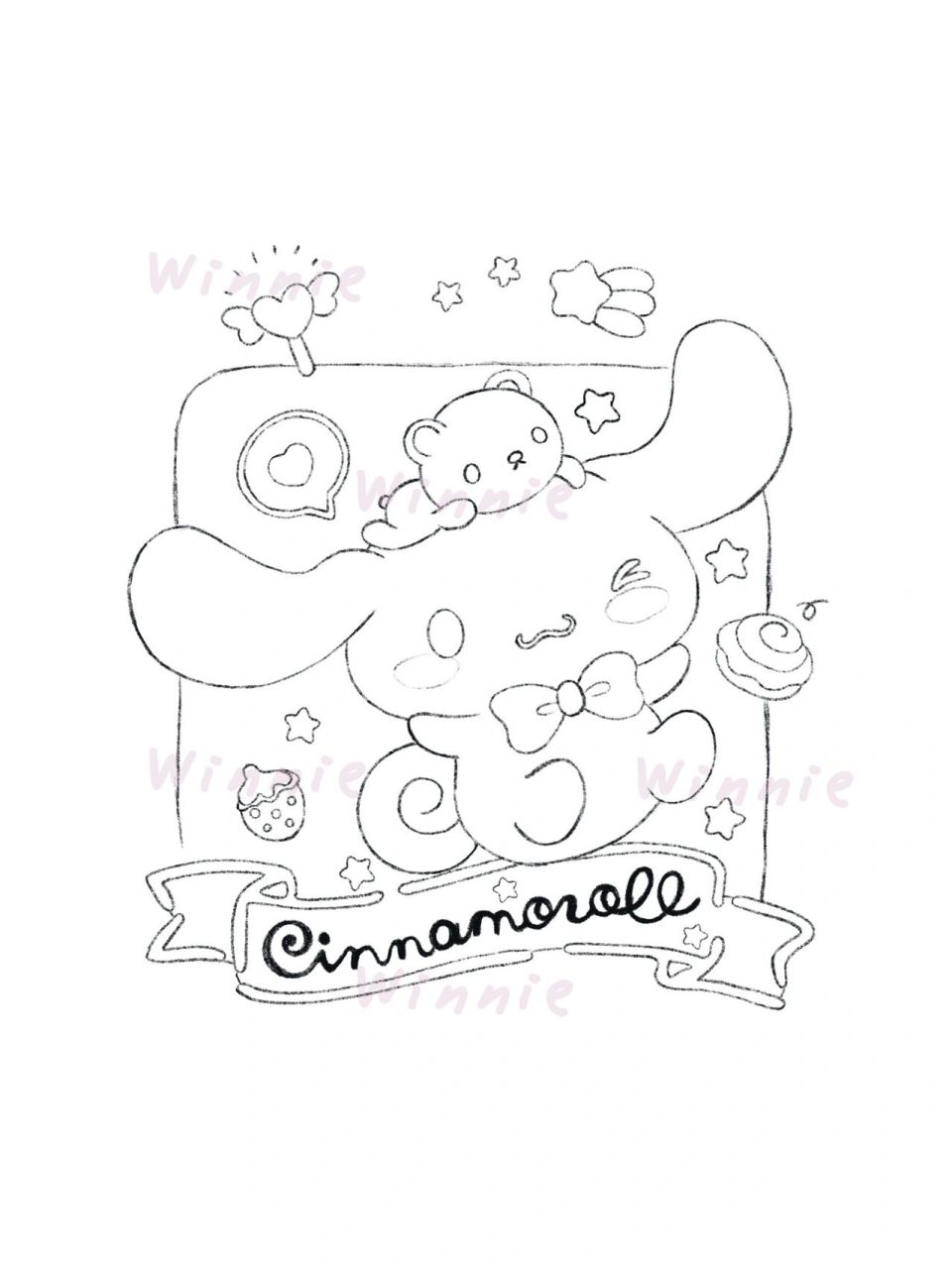 【手绘彩铅卡通】三丽鸥/玉桂狗/附线稿 老规矩:完整绘画过程视频在