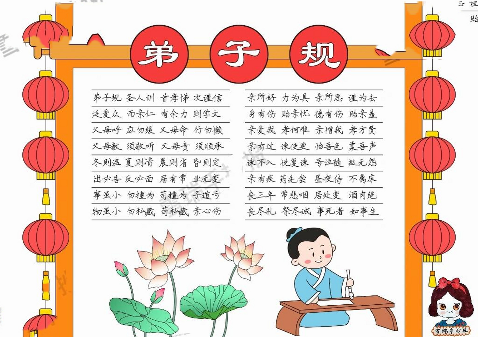 弟子规手抄报 第二版