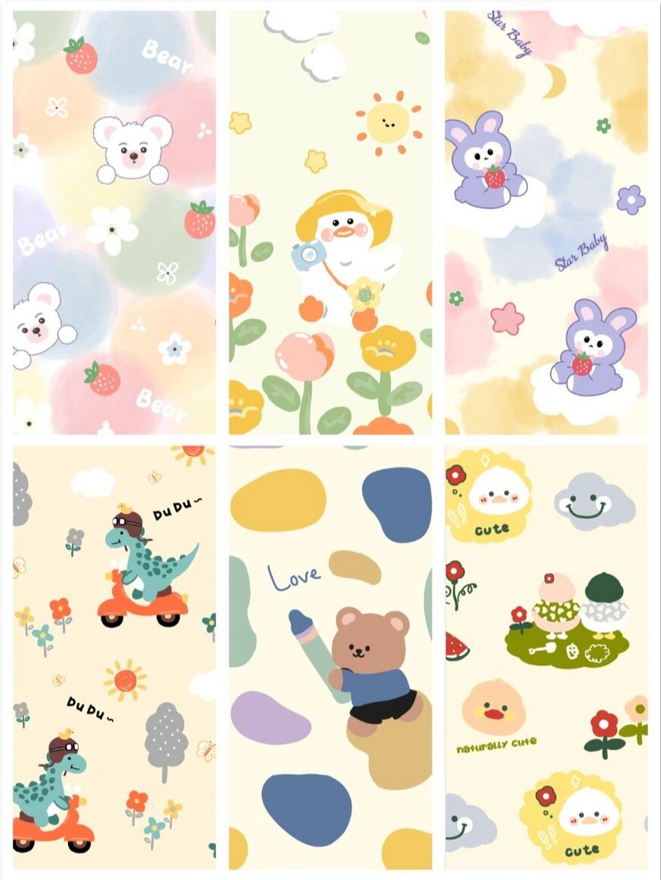 382期 可爱卡通图案花型 原创手机壁纸 花型 图案设计,可约稿,授权请