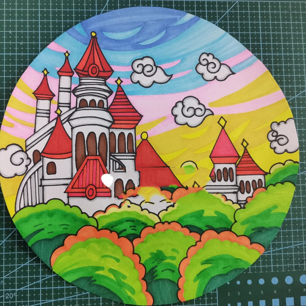 圆形纸儿童画 临摹打卡50