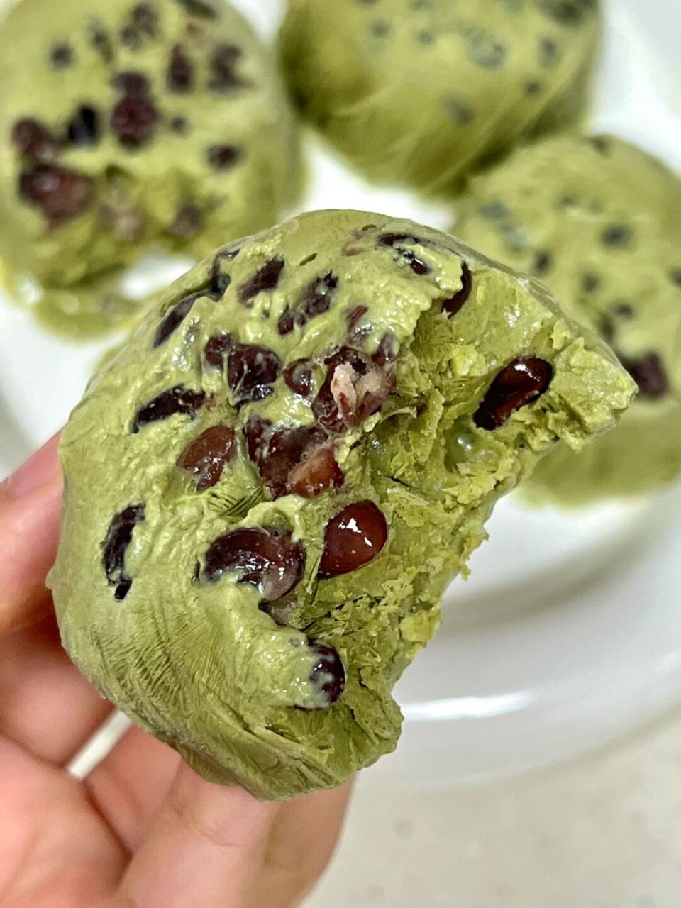 贼简单97 抹茶味好浓郁 蜜豆香甜 入口即化好吃! 做法在图上!