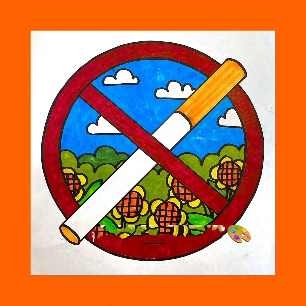 第二天是儿童节是希望下一代免受烟草危害 让我们用画笔呼吁洁净空气