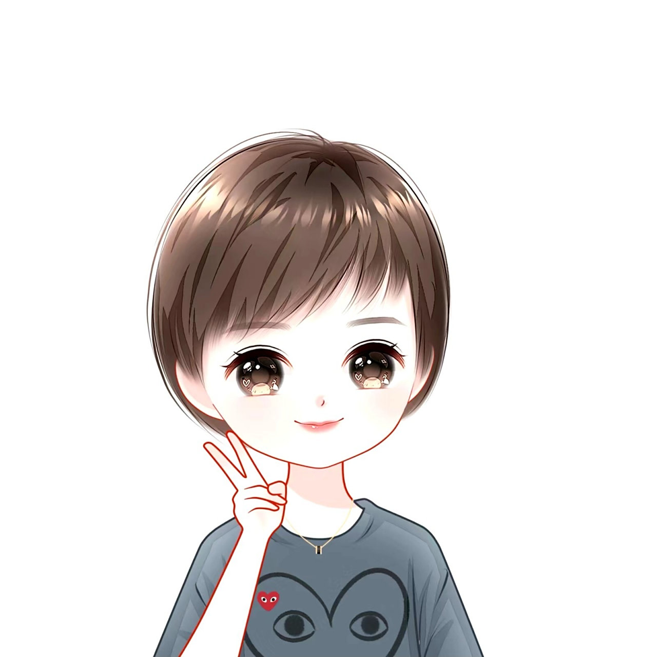 短发酷女孩卡通头像 短发酷女孩卡通头像