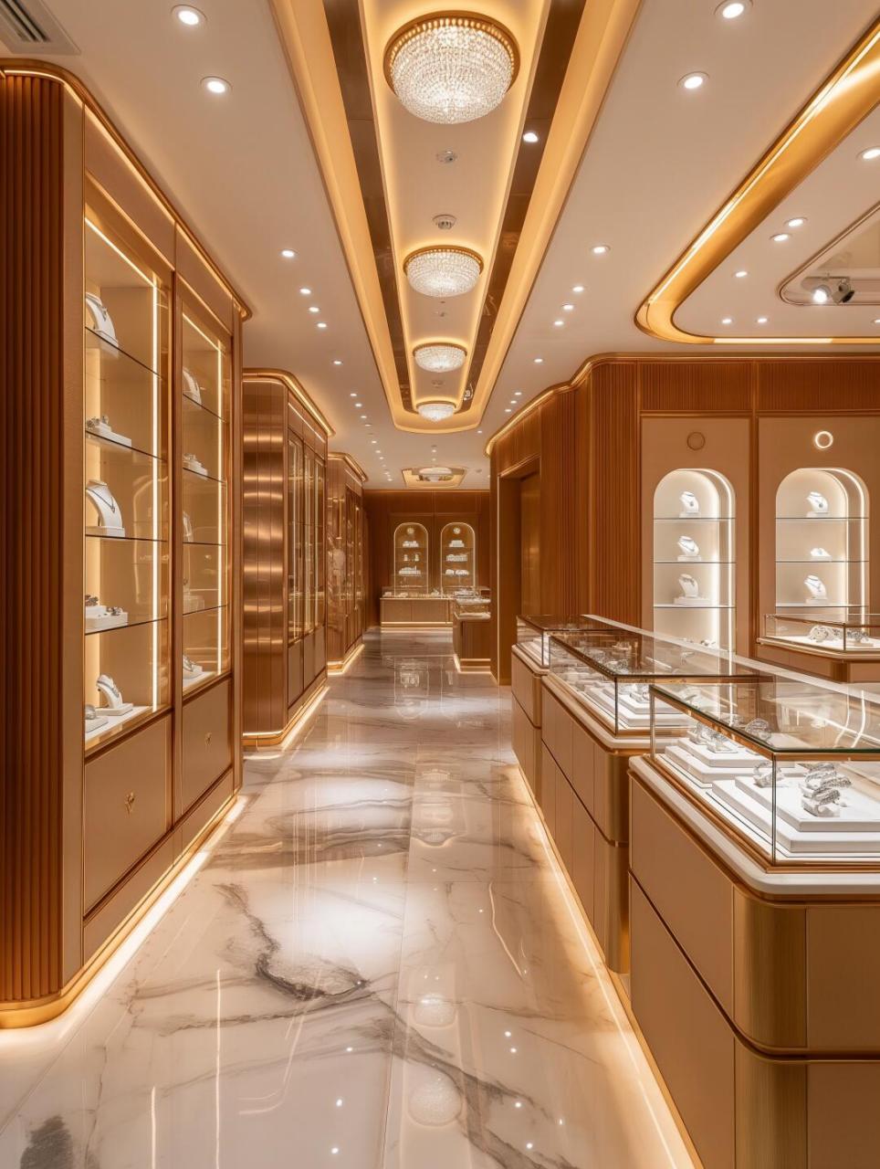 灯光照明作为珠宝店装修的重要环节,灯光效果的好坏,直接影响到店铺