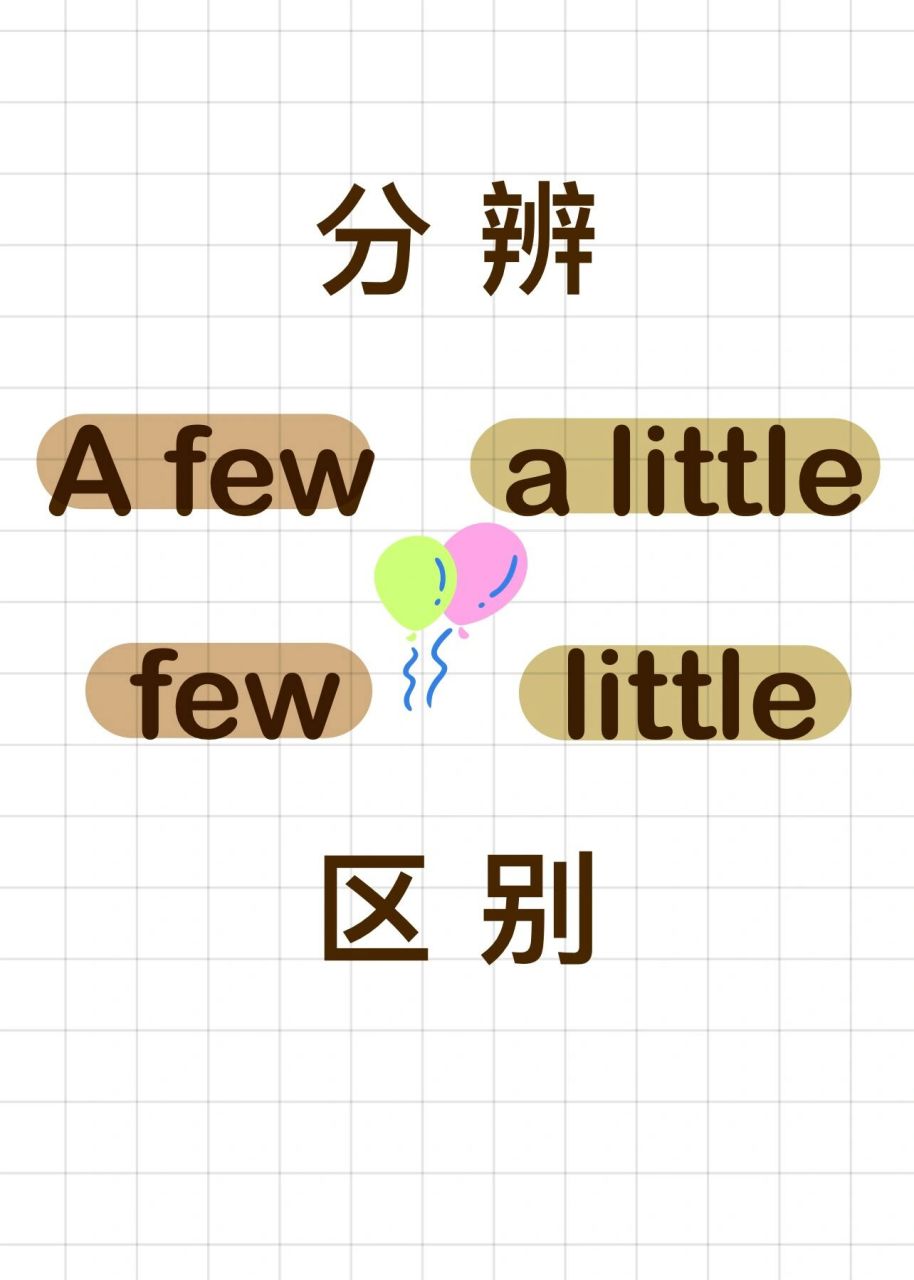 区分a few few a little little 不可数名词包括: 液体:类似milk 肉类