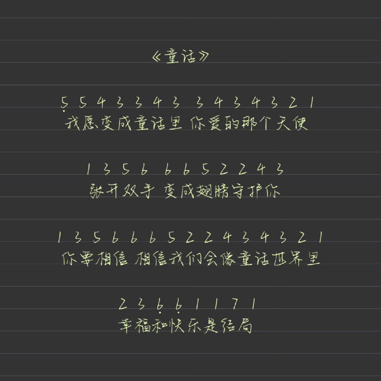 童话电子琴曲谱图片