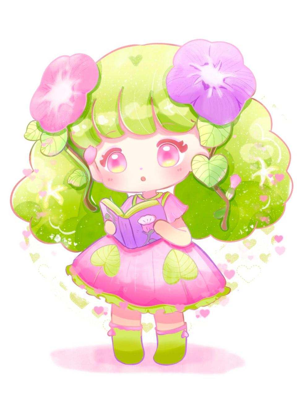 小花仙自设# #画画的日常# #花朵拟人图# 花朵拟人 画到了牵牛花 很