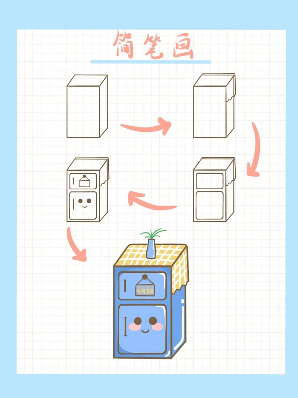 电冰箱的简笔画图片