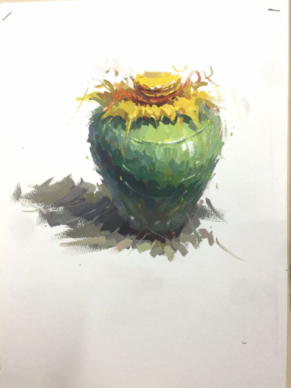 色彩静物单体—绿色罐子