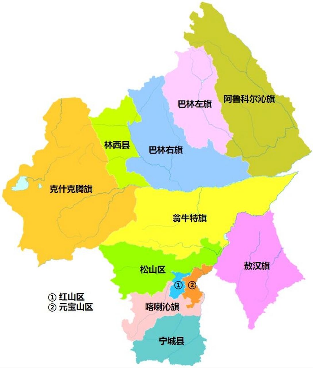 赤峰市各旗县地图图片