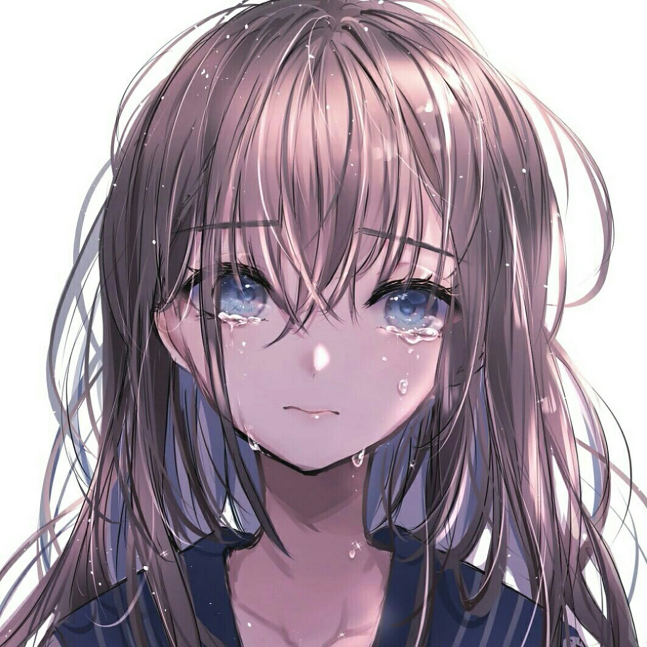 流泪的女生头像(1) 长按可以保存图片.