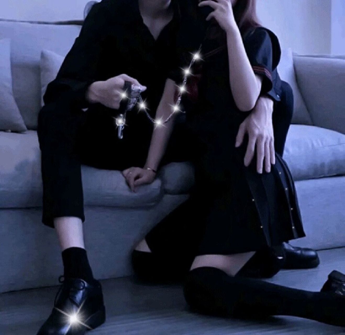 黑色系情侣头像闪图