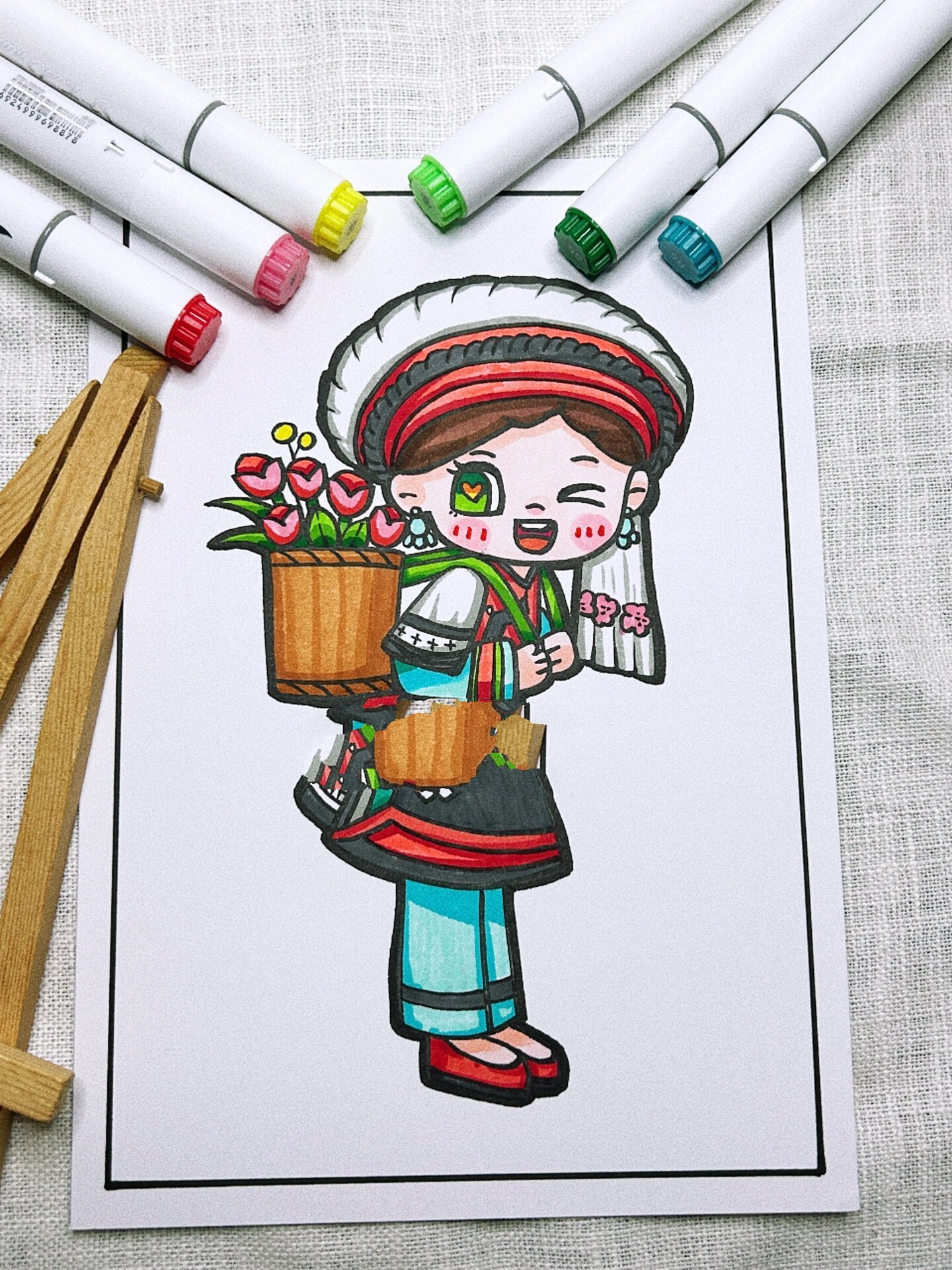 56个民族儿童画4-白族