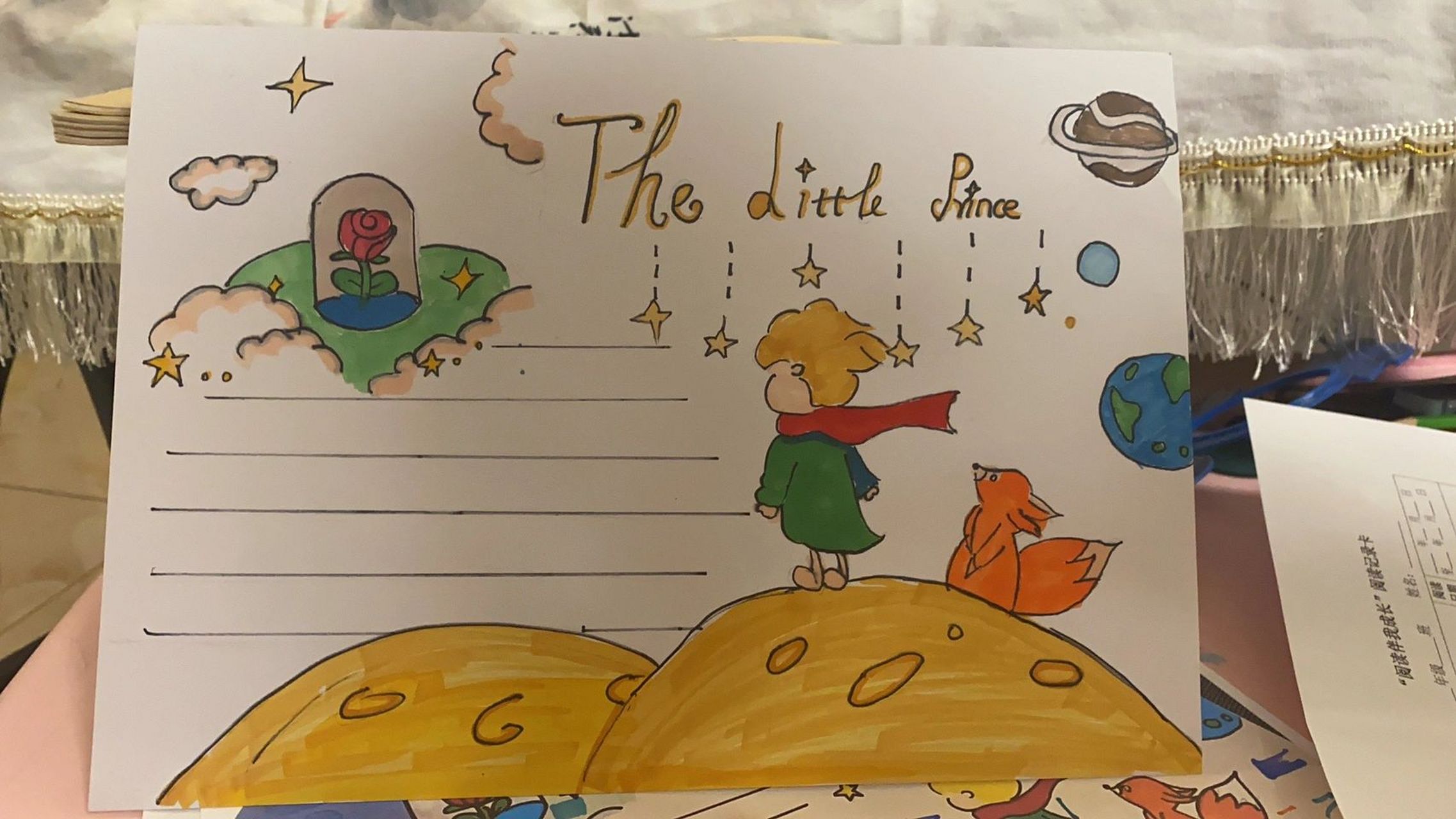 小王子手抄报 读书卡 今天大概是被附身的手,竟然复刻出来了,感觉是我