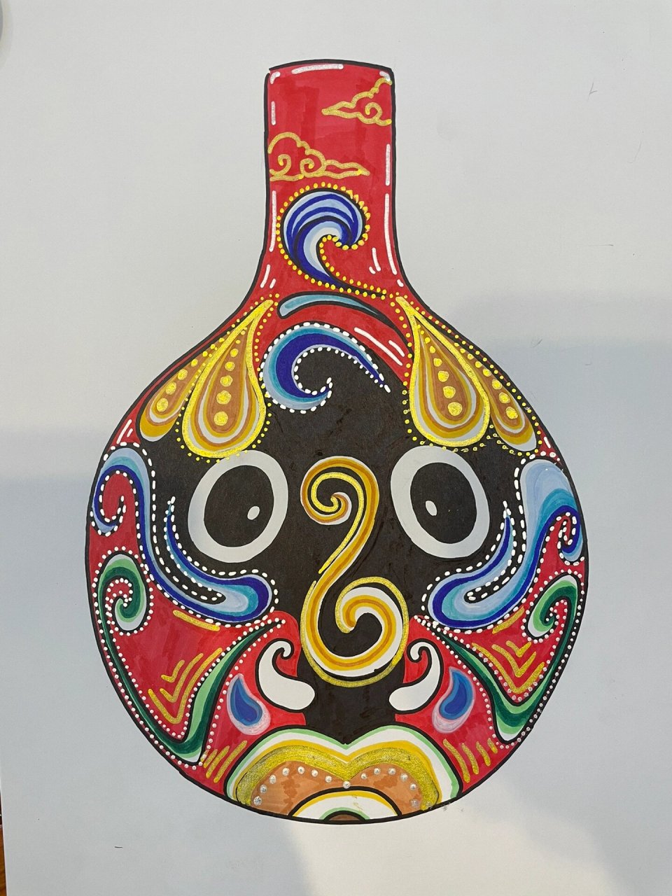 《马勺脸谱》创意画步骤分享