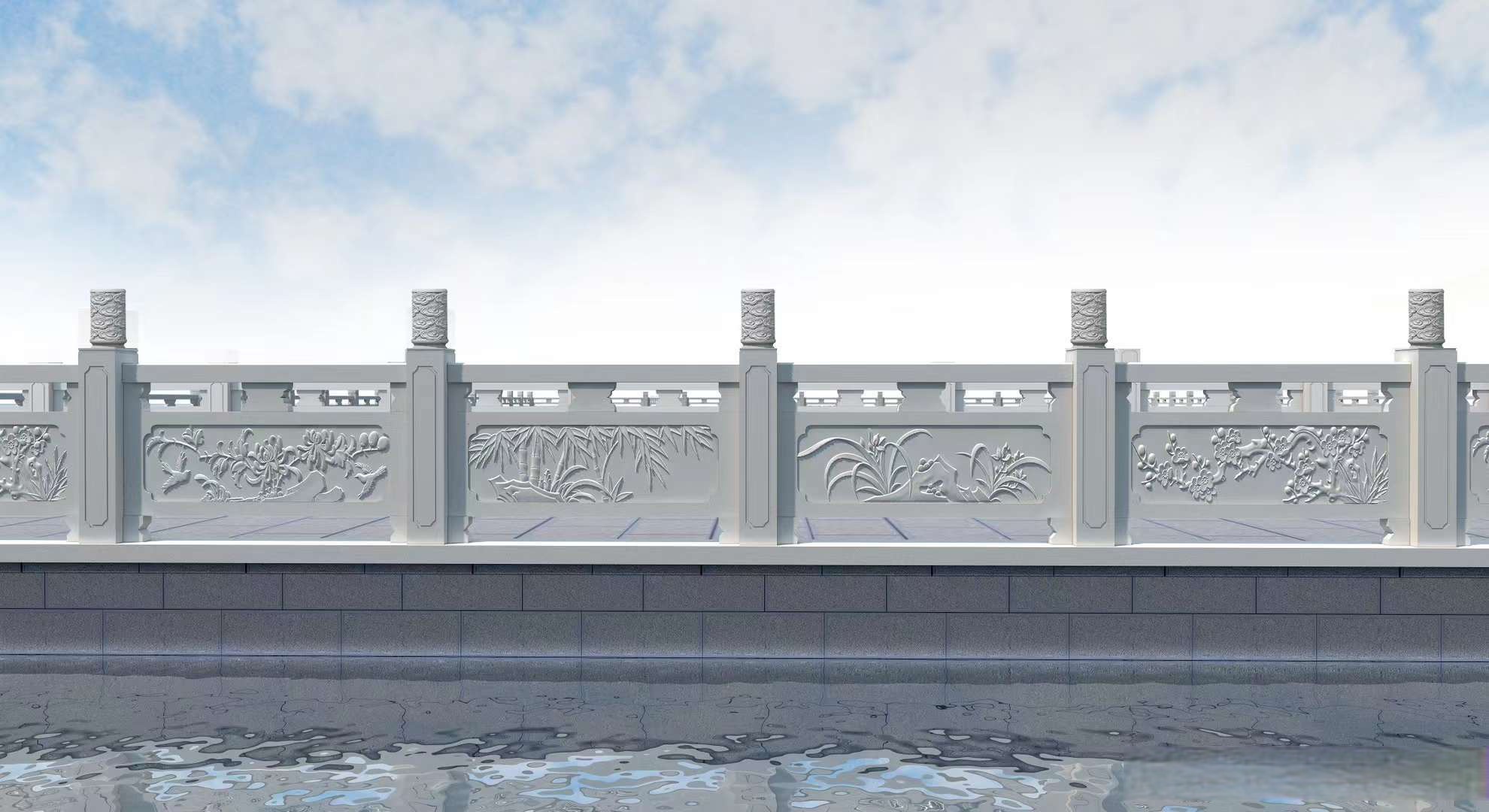 以下是青石栏杆在城市规划和建筑设计中的几个应用方面: 道路和桥梁