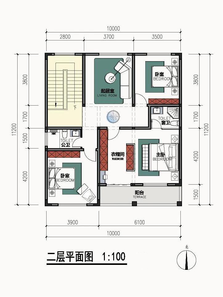 6x12米农村建房平面图图片