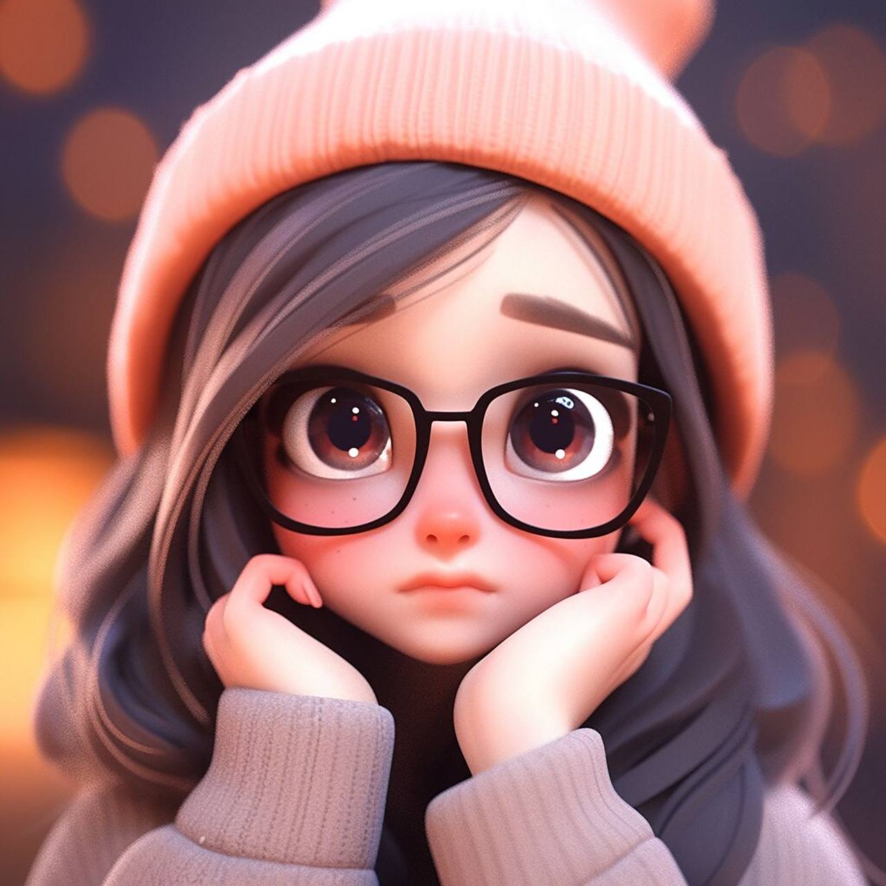 情侣头像|粉彩可爱人物:8k风格3d卡通图片 这张图片展现了一个非常